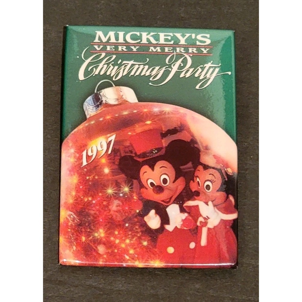 1997 Walt Disney Mickey's Very Merry Christmas Party 3" Inch Pin-Back / Button
